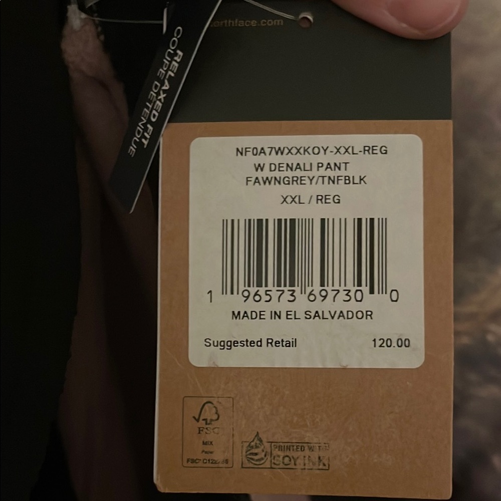 The North Face lavender and Black Fleece Bottoms - Picture 3 of 4